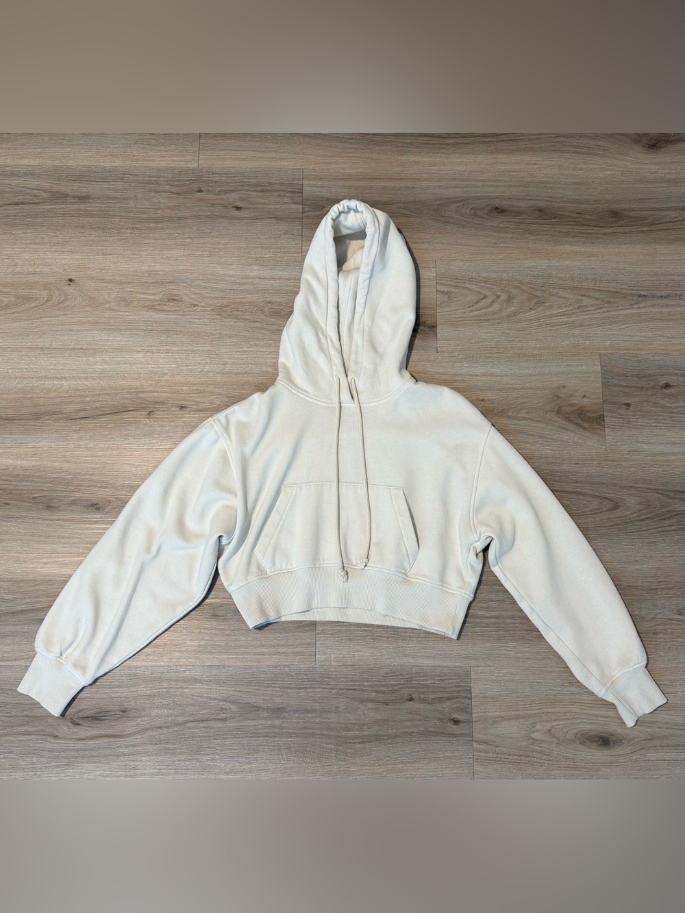 Zara Women's Cropped Hoodie - Cream